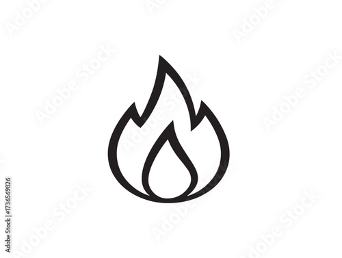 Bold blazing flame icon designed with elegant minimal simplicity