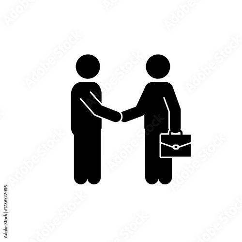 Business Handshake Icon Symbolizing Agreement Partnership and Professional Collaboration