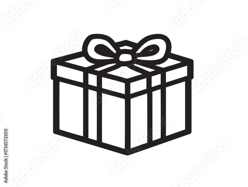 Minimal gift icon vector with attractive stylish bold artistry