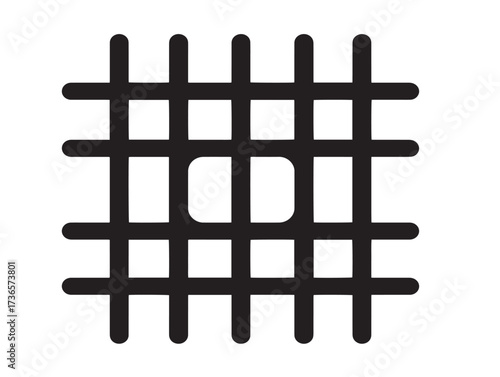 Stylish grid icon in simple geometric clean minimalist line art