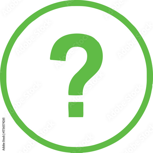 Vector art of green question mark inside a circle