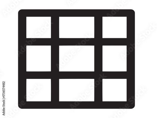 Bold geometric grid vector icon with attractive clean artistry