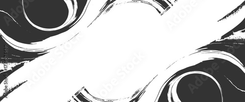 Vector black and white marble fluid paint background..