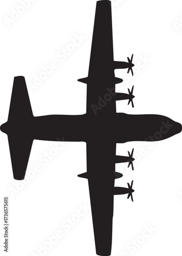 US Air Force C-130 Airborne Silhouette Lockheed Hercules Military Cargo Plane 2