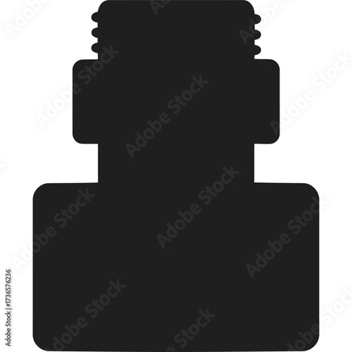 Black Silhouette of a Pipe Fitting plumbing connector reducer adapter pipework connection water system hardware industry construction