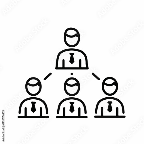 Hierarchical structure showing leadership and team connection