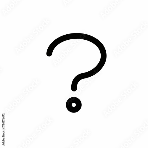 Curious question mark symbol on white background, representing uncertainty and inquiry.