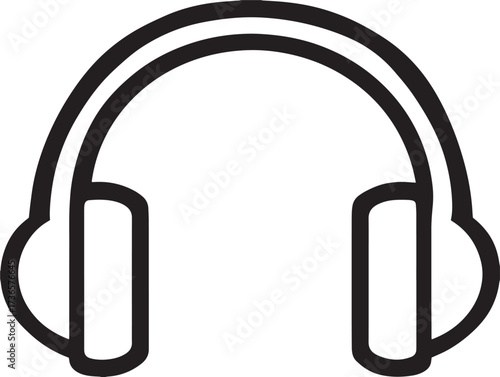 Minimal audio headset icon in stylish sleek professional line artistry