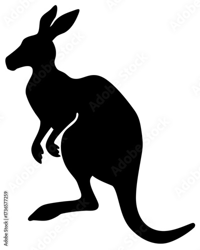 Kangaroo silhouette minimal black isolated vector clean simple modern wild animal design
