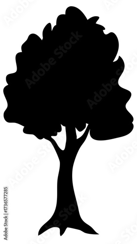 Olive tree silhouette minimal black isolated vector clean simple modern nature design
