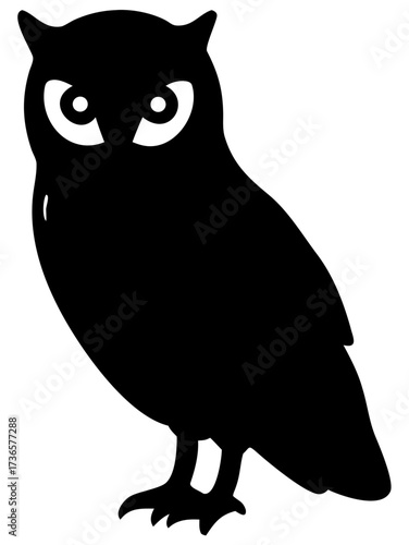 Owl silhouette minimal black isolated vector clean simple modern bird design
