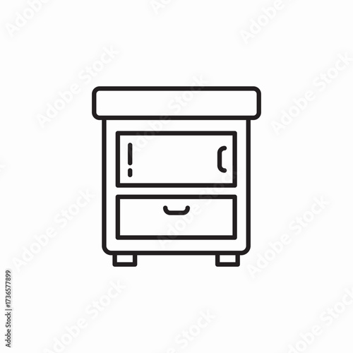 nightstand drawer icon sign vector