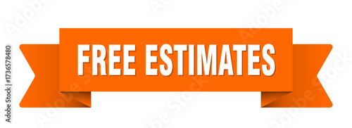 free estimates ribbon isolated on transparent background. free estimates ribbon