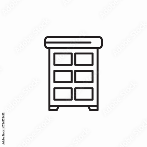 wardrobe furniture closet icon sign vector