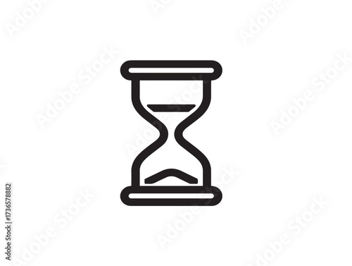Stylish hourglass end vector illustration in modern minimal design