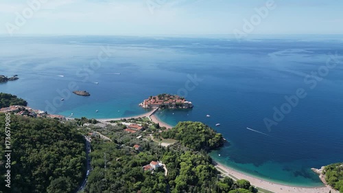 A view from Sveti Stefan Island in Montenegro