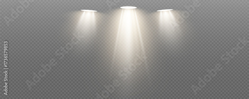 Spotlight, vector light set png, walls, studio light, different colors and shades of realistic light for design, advertising, banner, poster. Light rays and light effect	
