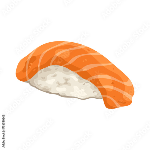 Illustration of Salmon Nigiri Sushi