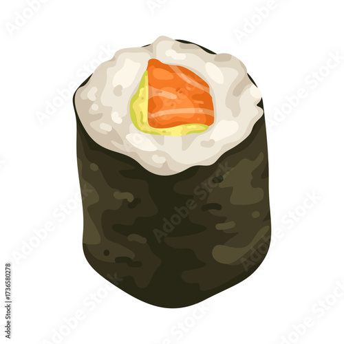 Illustration of Salmon Sushi Roll