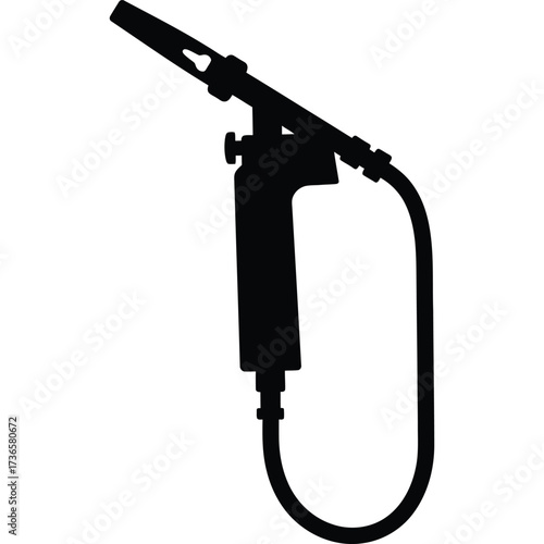Silhouette of an airbrush tool equipment paint spray artist design illustration graphic drawing creative hobby craft model compressor