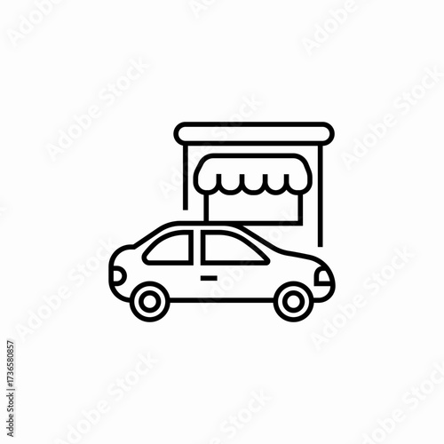 car shop store icon sign vector