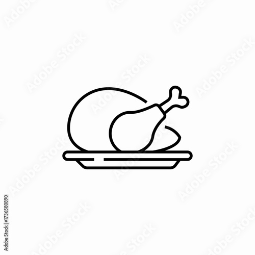 chicken meal icon sign vector