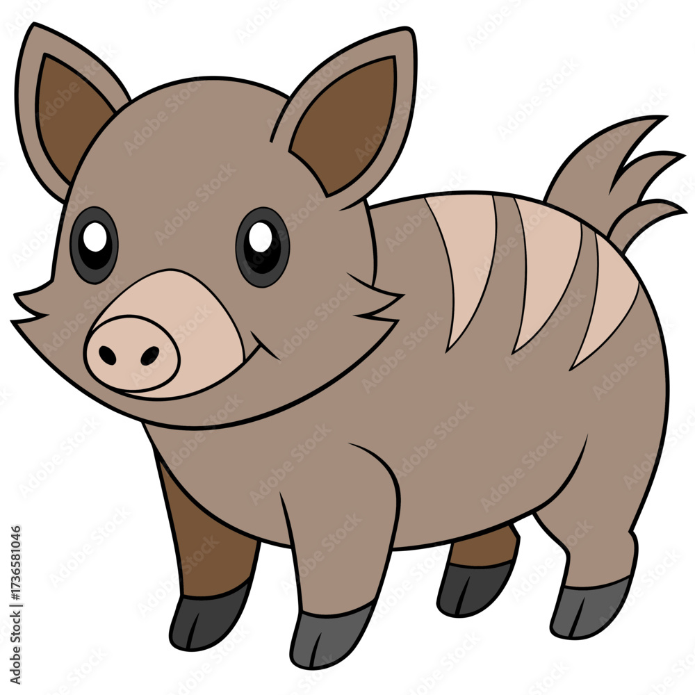 Fototapeta premium Cartoonish hyrax stock image illustration for children design projects