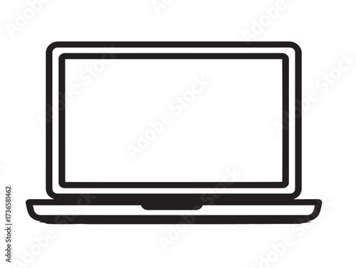 Elegant laptop icon vector illustration in clean outlined style