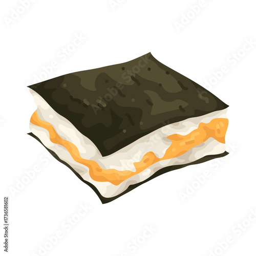 Illustration of Delicious Sushi Slice