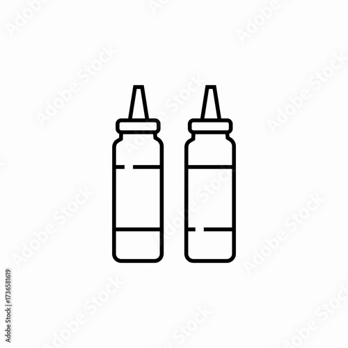 mayo ketchup bottles icon sign vector