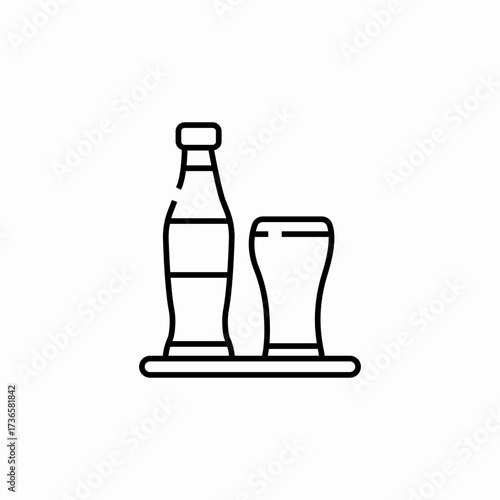 soda bottle glass icon sign vector