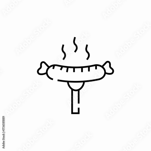 sausage grill fork icon sign vector
