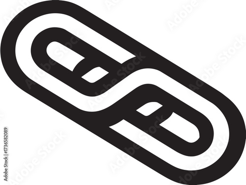 Sleek modern line art link alternative icon vector design