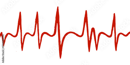 Red heartbeat line on a cardiogram or ECG monitor represents life and health in medicine