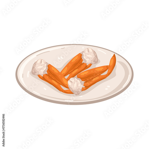 Illustration of Stuffed Crab Claws on Plate