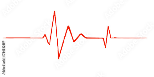 Red heart over green ECG monitor line illustrating a healthy heartbeat pulse and rate in medical healthcare illustration