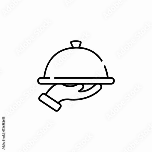 waiter food tray icon sign vector