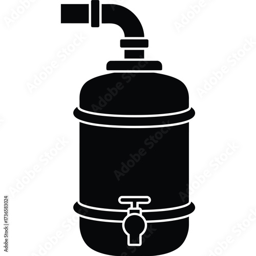 Water Dispenser Icon spout pipe filtration purification supply container drink liquid refreshment plumbing fixture tap faucet valve