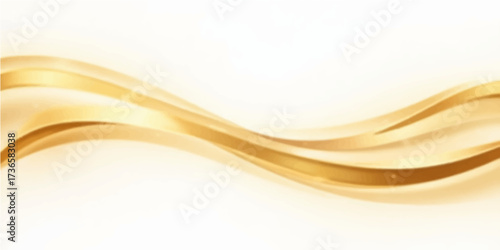 Abstract yellow-orange vector wave design flows with light and energy on a blue backdrop