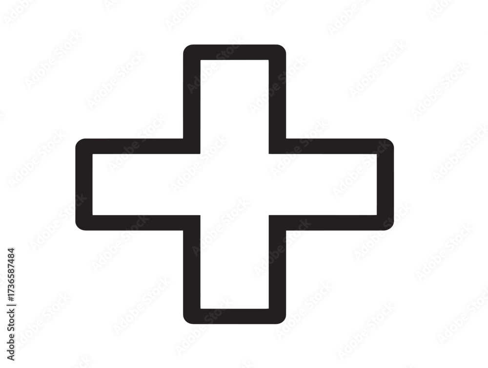 Obraz premium Simple plus icon for user interface and application development