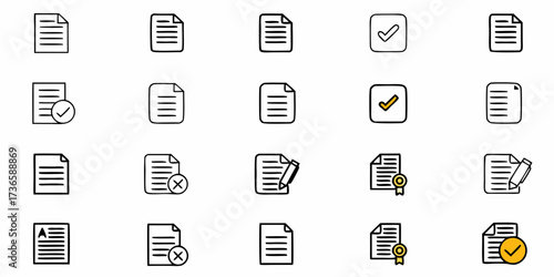 Streamline Your Workflow with This Modern Set of Document Icons Perfect for Business, Web Design, and User Interface Projects - Originally a Scalable Vector Graphic