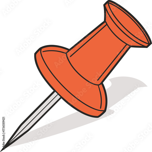 Vector art of orange push pin