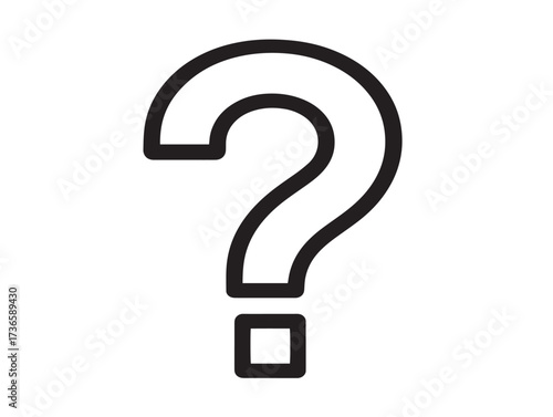 Simple question mark icon for help sections and user interface design