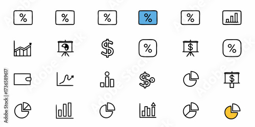 Boost Your Business with Dynamic Financial Icons Showing Growth and Success, Perfect for Modern Reports and Presentations, Originally Vector Graphics