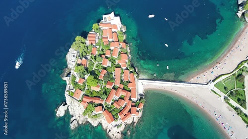 A view from Sveti Stefan Island in Montenegro