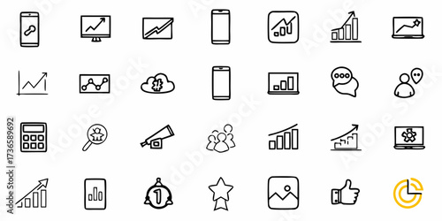 Boost Your Business with Hand-Drawn Finance and Strategy Icons, Perfect for Modern Presentations and Engaging Infographics, originally vector graphics