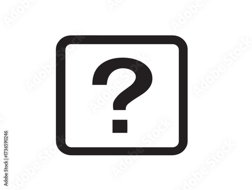 Clean Square Question Mark Icon Design in a Minimalist Vector Art Style