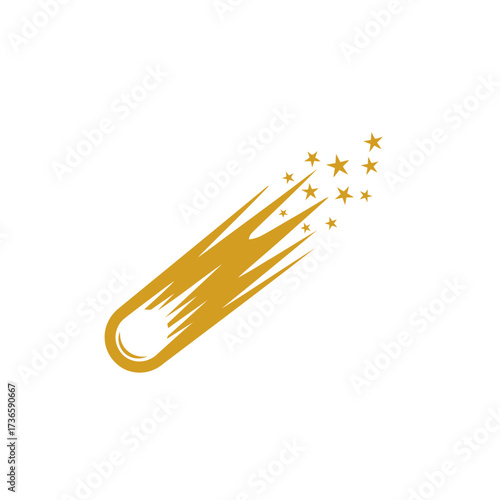 Golden Comet with Stars Trail