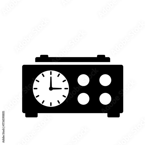 Alarm Clock Silhouette Time Management