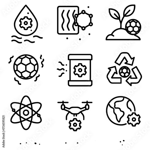 Filter nano cleaner icons environment vector air algae purifier recycling icon drone